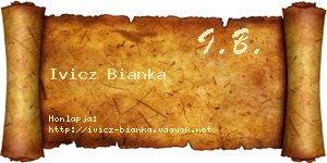 Ivicz Bianka névjegykártya